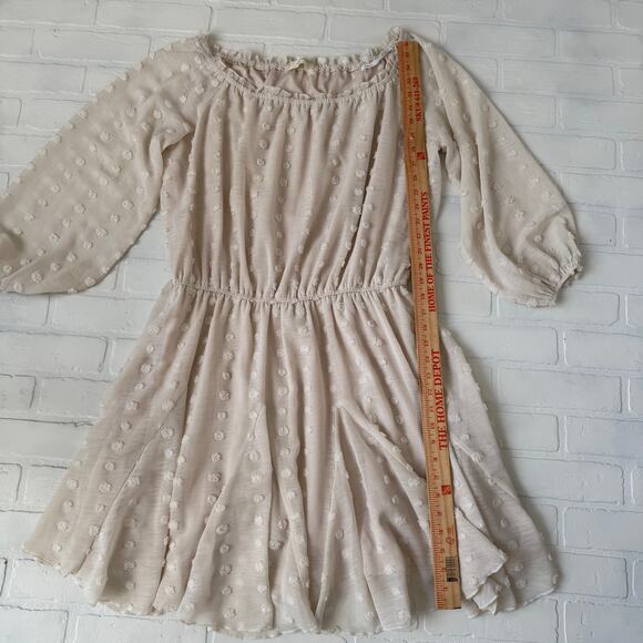 A Beautiful Soul Boutique Cream Long Sleeve Polka Dot Dress Plus Size 1X - Picture 5 of 6